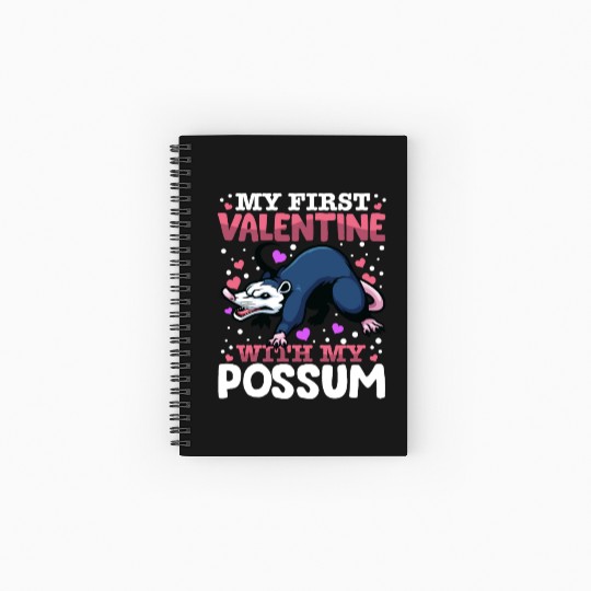 My First Valentine With My Possum Animal Heart Spiral Notebooks   Ruled Line