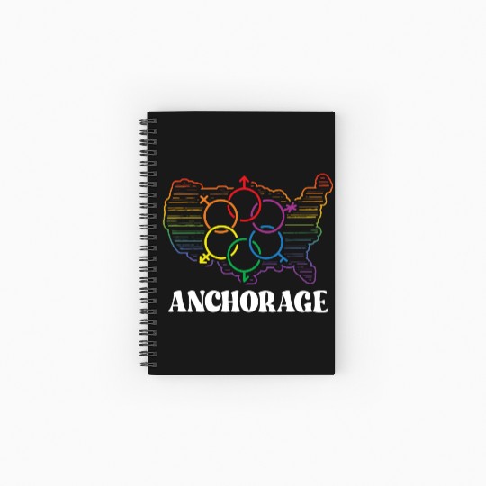 Anchorage Pride Month Pride Flag LGBT Community LG Spiral Notebooks   Ruled Line
