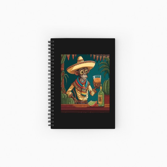 Spider Monkey Animal Lovers Mexican Cowboy Spider Spiral Notebooks   Ruled Line