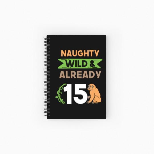 Gift 15 years birthday girl boy Ape Monkey Spiral Notebooks   Ruled Line