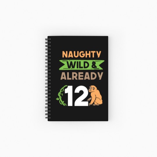 Gift 12 years birthday girl boy Ape Monkey Spiral Notebooks   Ruled Line