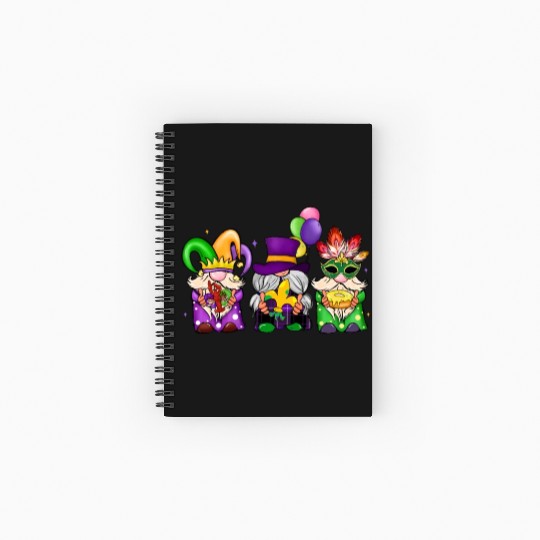 Kids Toddler Girls Fleur de Lis Mardi Gras Gnomes Spiral Notebooks   Ruled Line