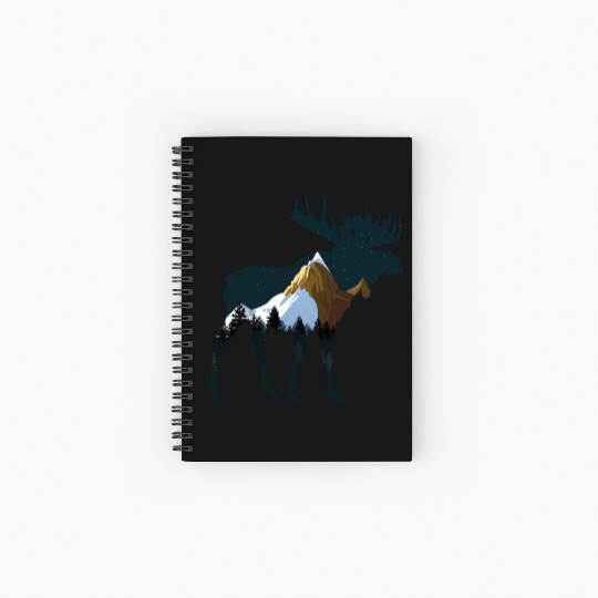 Night Forest Moose Spiral Notebooks   Ruled Line
