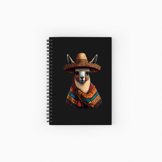 Cute Llama Animal Lovers Mexican Llama Mexican Spiral Notebooks   Ruled Line