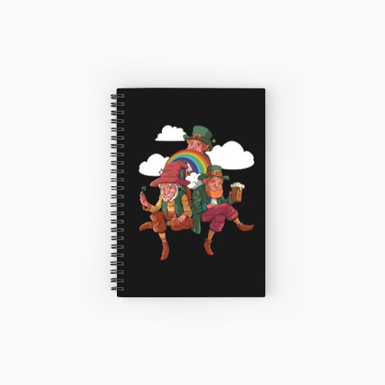 Three Leprechauns - St Patricks Day Irish Spiral Notebooks   Ruled Line