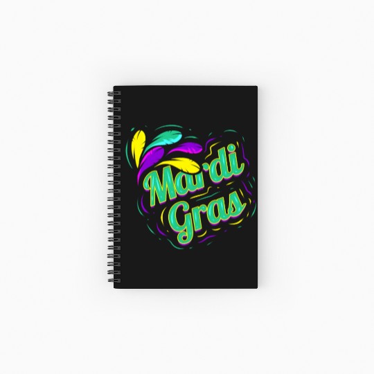 Green Lettering For Mardi Gras Spiral Notebooks   Ruled Line