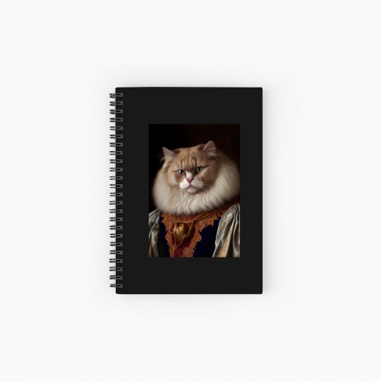 Angora Persian Cat Breed Portrait Royal Renaissanc Spiral Notebooks   Ruled Line