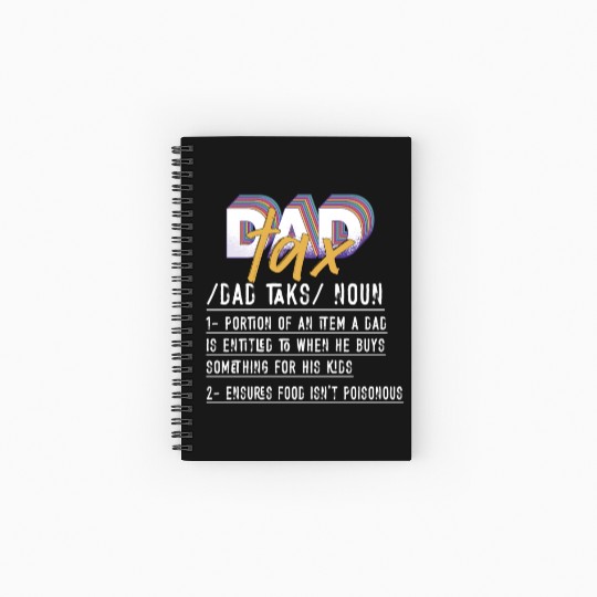 Vintage Dad Tax Definition Men Funny Father's Day Spiral Notebooks   Ruled Line