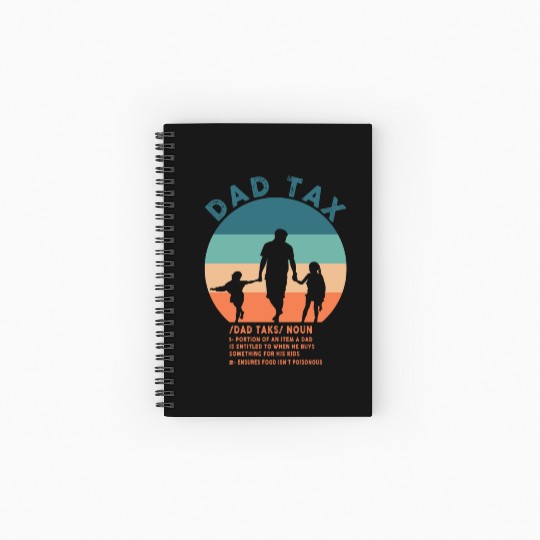 Vintage Dad Tax Definition Men Funny Father's Day Spiral Notebooks   Ruled Line