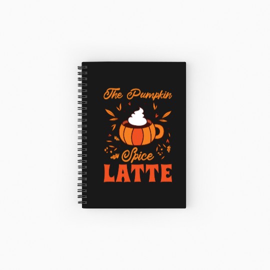 Pumpkin Spice Latte Halloween Coffee Lover Tarot Spiral Notebooks   Ruled Line