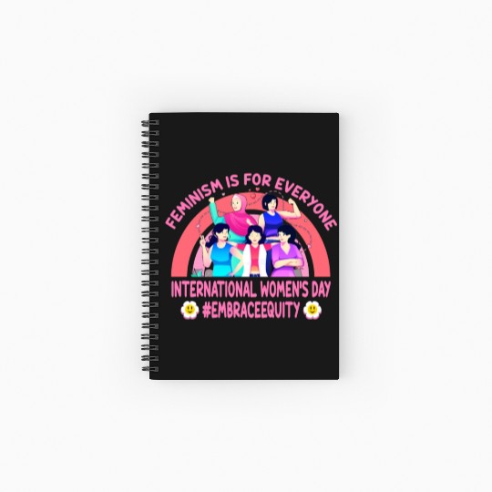International Women's Day Embrace Equity Feminism Spiral Notebooks   Ruled Line