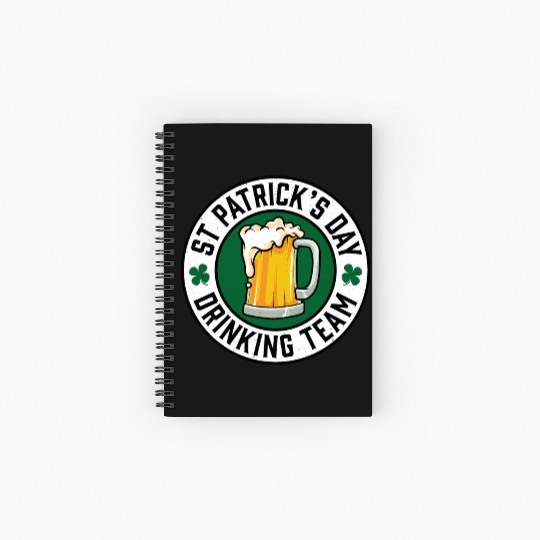 St Patricks Day Drinking Team Beer Spiral Notebooks   Ruled Line