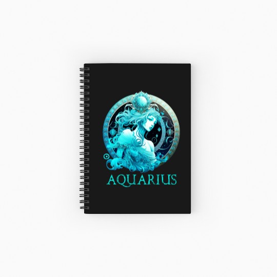 Embrace Your Aquarius Identity: Aquarius Pride Zod Spiral Notebooks   Ruled Line