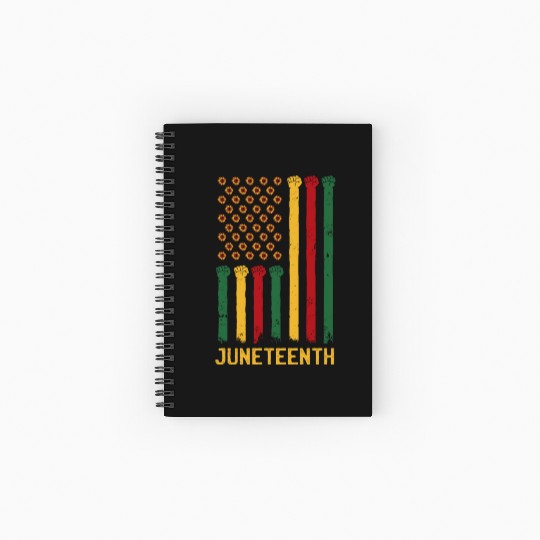 US Flag Juneteenth Spiral Notebooks   Ruled Line