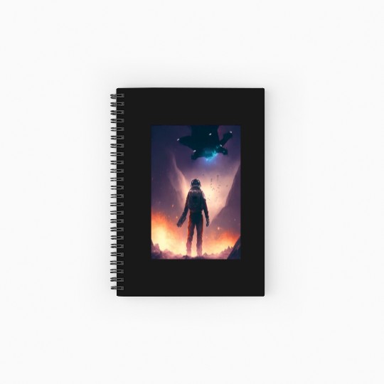 galaxy space satelite astronaut Spiral Notebooks   Ruled Line