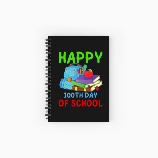 100th Day of School school funny school supplies Spiral Notebooks   Ruled Line