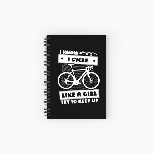 Cycling Cyclist Girl Spiral Notebooks   Ruled Line