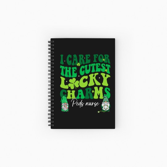 Groovy Retro NICU Nurse St Patrick's Day Spiral Notebooks   Ruled Line