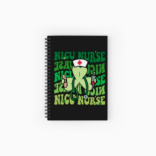Groovy NICU Nurse Funny St Patrick's Day Spiral Notebooks   Ruled Line