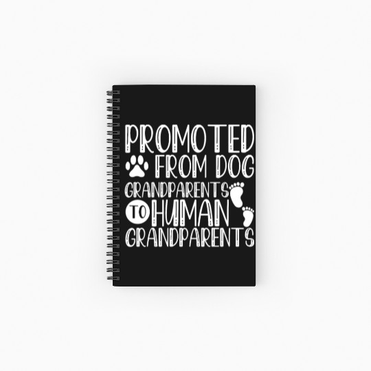Promoted From Dog Grandparents To Human Grandparen Spiral Notebooks   Ruled Line