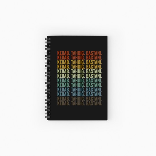 Kebab. Tahdig. Bastani. Persian Food Lover Spiral Notebooks   Ruled Line