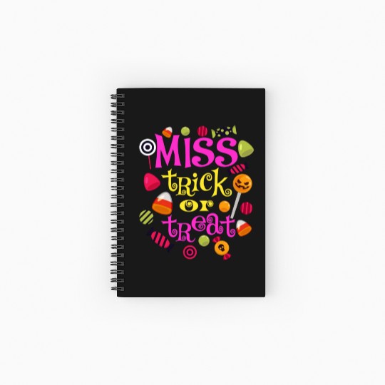 Miss Trick Or Treat Halloween design Spiral Notebooks   Ruled Line