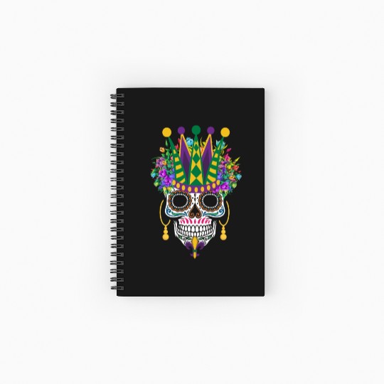 Dia De Los Muertos Mardi Gras Costume Flower Sugar Spiral Notebooks   Ruled Line