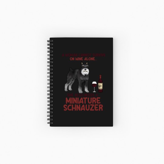 A Woman Cannot Survive On Wine Alone Miniature Sch Spiral Notebooks   Ruled Line