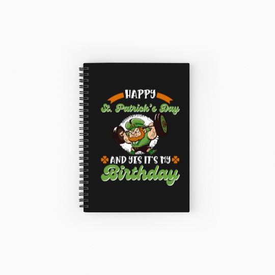 Birthday on St. Patrick's Day Spiral Notebooks   Ruled Line
