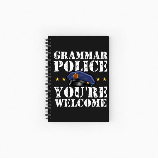 Grammer Police - English Teacher Spiral Notebooks   Ruled Line