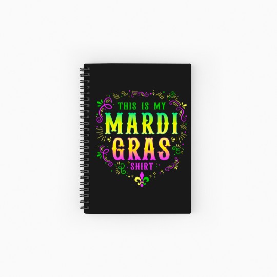 Mardi Gras Funny Party Costume 2023 This is my Spiral Notebooks   Ruled Line