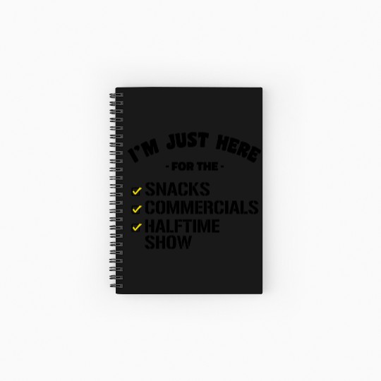 Funny Just Here for Snacks Commercials Halftime Spiral Notebooks   Ruled Line
