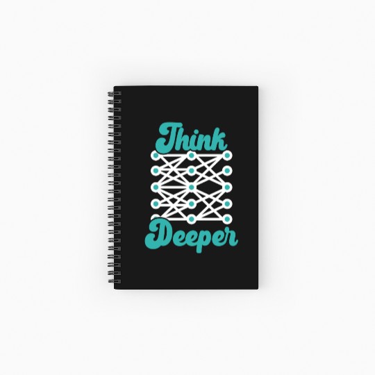 Think Deeper AI Artificial Intelligence Robotics Spiral Notebooks   Ruled Line