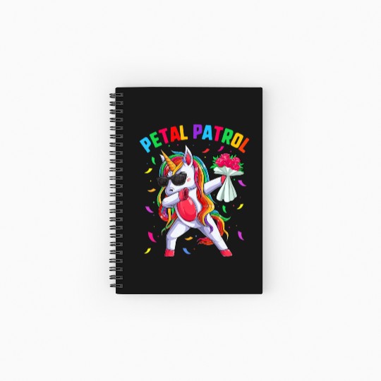 Petal Patrol Dabbing Unicorn Spiral Notebooks   Ruled Line Wedding Flower