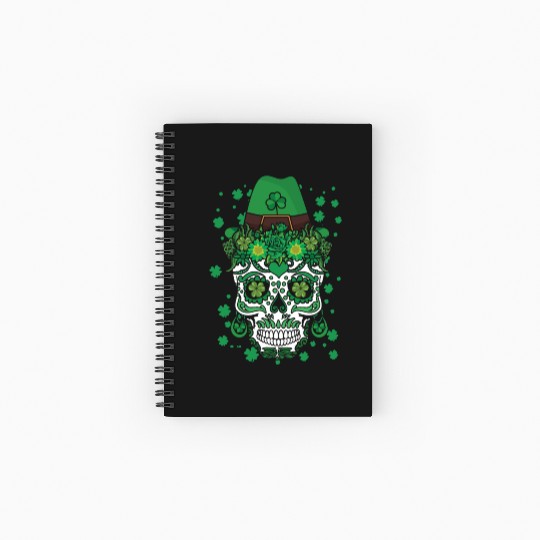El Dia De Los Muertos St Patty's Day Irish Flower Spiral Notebooks   Ruled Line