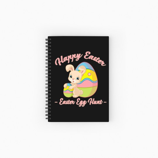 Happy Easter Egg Hunt Bunny Gift Spiral Notebooks   Ruled Line