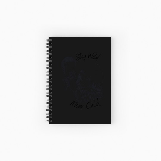 Stay Wild Moon Child Wolf Howling at Moon Goddess Spiral Notebooks   Ruled Line