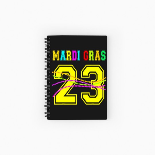 2023 Mardi Gras New Orleans Party Beads Bourbon St Spiral Notebooks   Ruled Line
