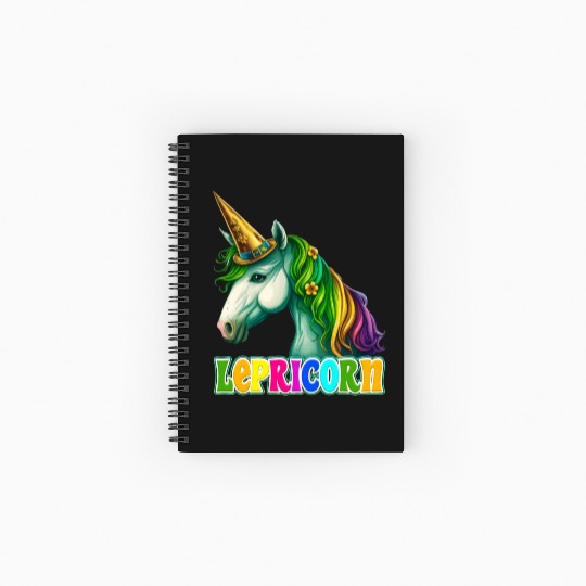 Lepricorn St. Patrick's Day Unicorn Women Spiral Notebooks   Ruled Line