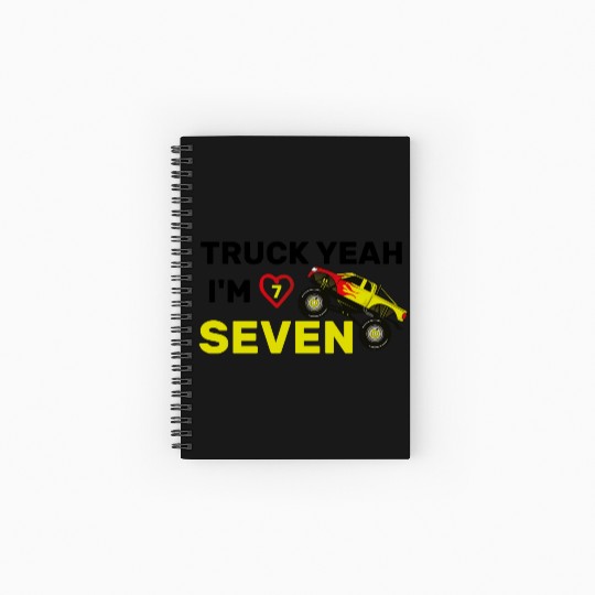 Truck Yeah I'm Seven Birthday Spiral Notebooks   Ruled Line, 7th Birthday