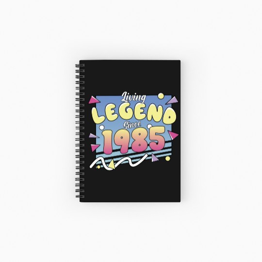 Living Legend Since 1985, 80s Themed Birthday Spiral Notebooks   Ruled Line