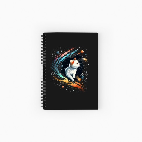 Astronaut Cat or Space Cat on Galaxy Cat Lover Spiral Notebooks   Ruled Line
