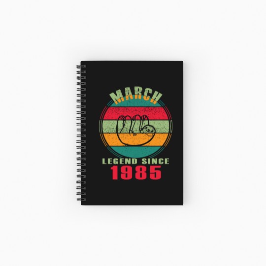 March vintage 1985 38th birthday gift man Spiral Notebooks   Ruled Line