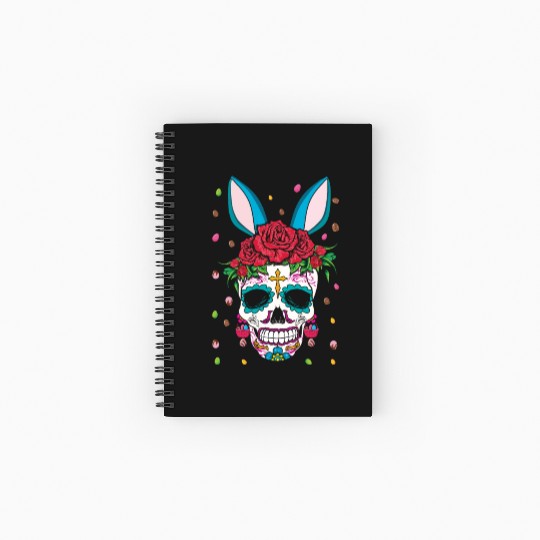 Happy Easter Sunday Dia De Los Muertos Spiral Notebooks   Ruled Line