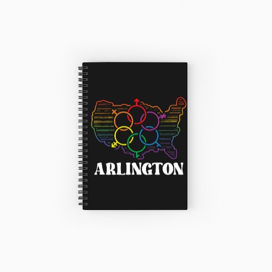 Arlington Pride Month Pride Flag LGBT Community LG Spiral Notebooks   Ruled Line