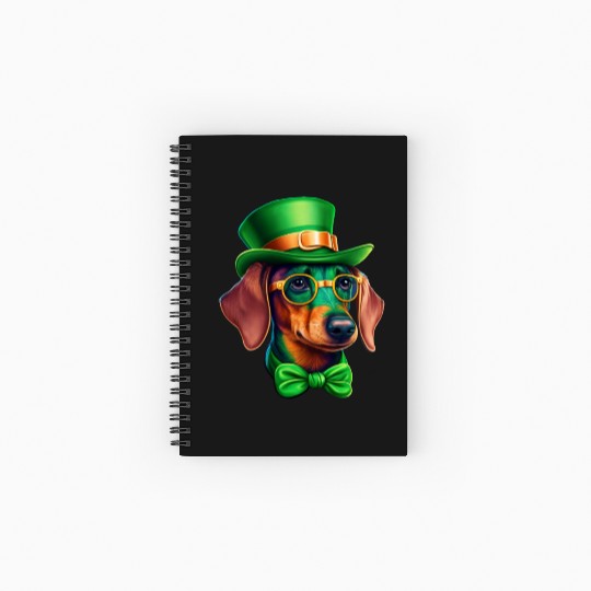 St. Patricks Day Dachshund Wiener Dog Shamrock Spiral Notebooks   Ruled Line