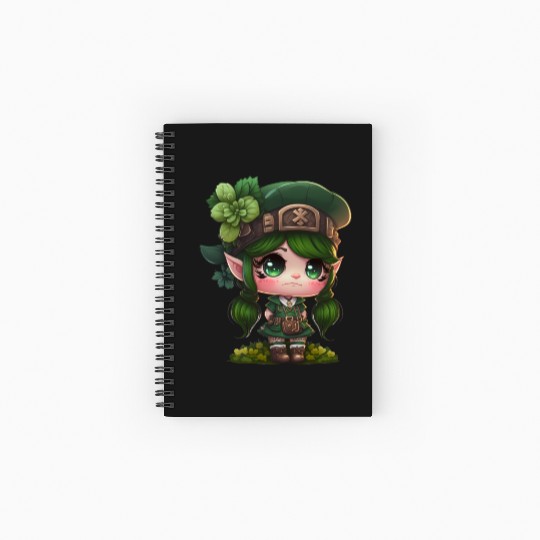 St. Patrick's Day Elf Saint Patricks Day Outfit Spiral Notebooks   Ruled Line