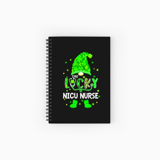 Funny Gnome One Lucky NICU Nurse St Patricks Day S Spiral Notebooks   Ruled Line