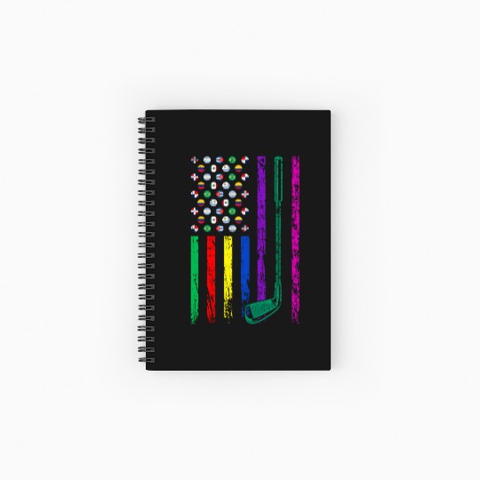 American Sports Flag Hispanic Heritage Month Golf Spiral Notebooks   Ruled Line