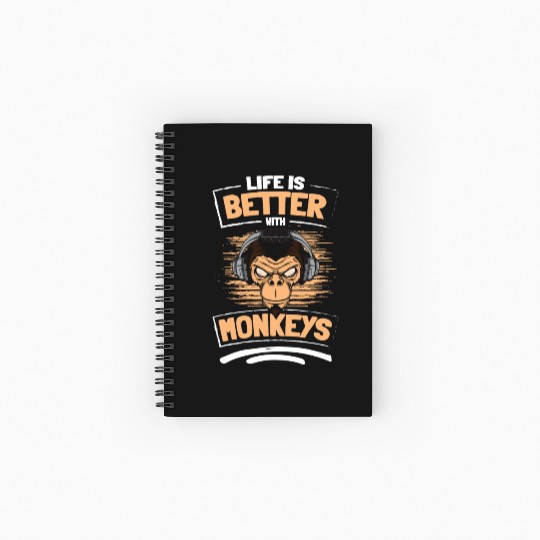 Ape Chimpanzee Colorful Children Spiral Notebooks   Ruled Line
